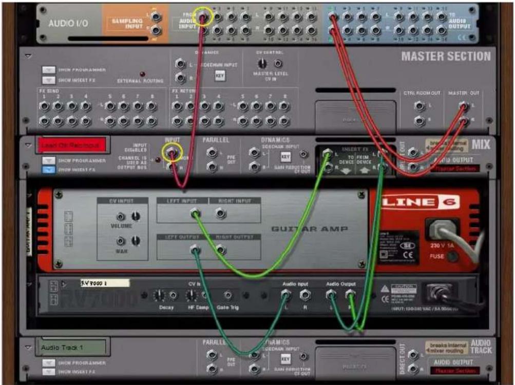 PROPELLERHEAD Reason 7.0 - Connectez une des entrées audio de l'interface matérielle Reason à l'entrée gauche du module de voie de mixage. - 1