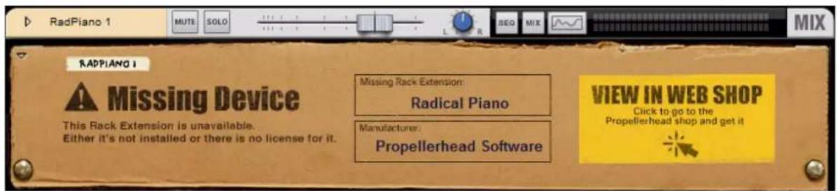 PROPELLERHEAD Reason 7.0 - À propos des modules Rack Extension manquants - 2