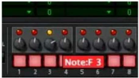 PROPELLERHEAD Reason 7.0 - Tournez l'un des potentiomètres situés au-dessus de l'un des pas. - 1