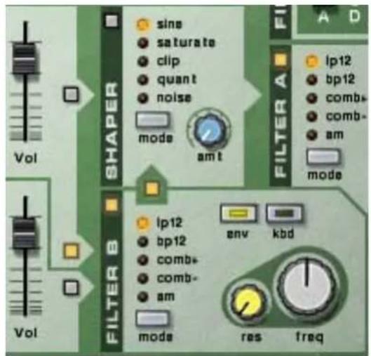 PROPELLERHEAD Reason 7.0 - L'un des oscillateurs ou les deux vers les deux filtres en série - 1