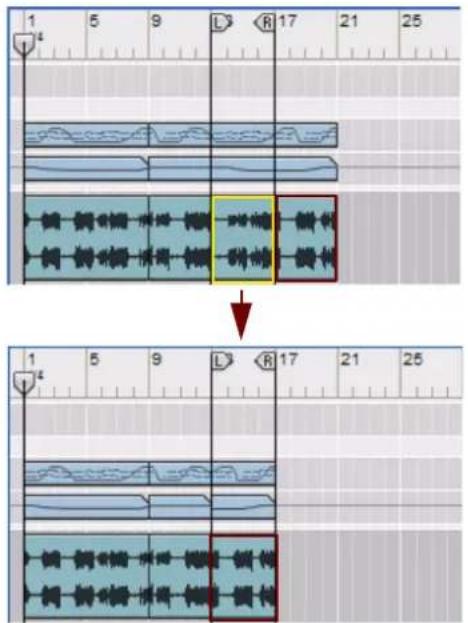 PROPELLERHEAD Reason 7.0 - À propos de la suppression des mesures contenant des enregistrements audio - 1