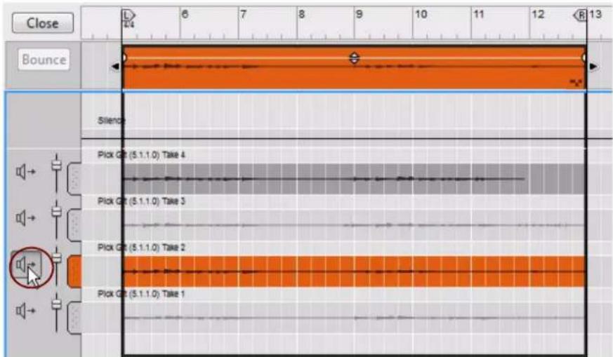 PROPELLERHEAD Reason 7.0 - Sélection d'une ligne de comp pour la lecture dans un clip en une seule prise - 2