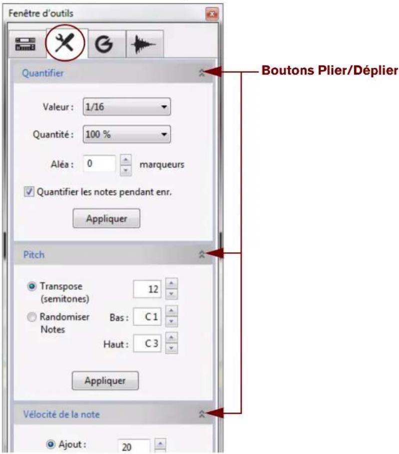 PROPELLERHEAD Reason Essentials 2.0 - Outils d'édition de la fenêtre Outils - 1