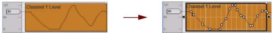 PROPELLERHEAD Reason Essentials 2.0 - Ouvrir un clip d'automation de paramètre pour l'édition - 2