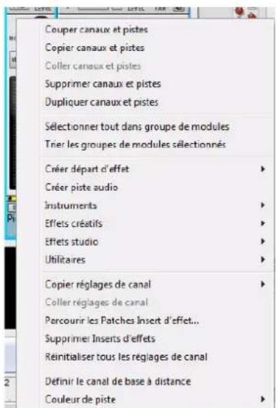 PROPELLERHEAD Reason Essentials 2.0 - Menu contextuel de la bande de voie de mixage principale - 1
