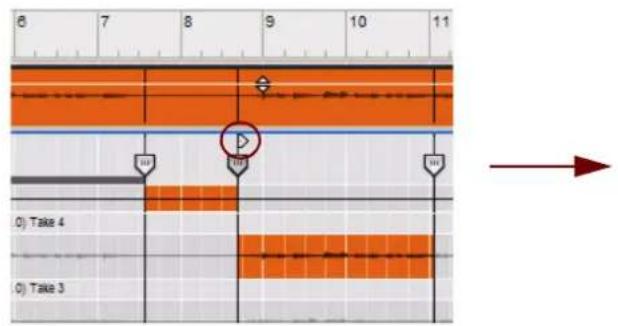 PROPELLERHEAD Reason Essentials 2.0 - Affectez l'enregistrement au dernier segment du clip. - 2