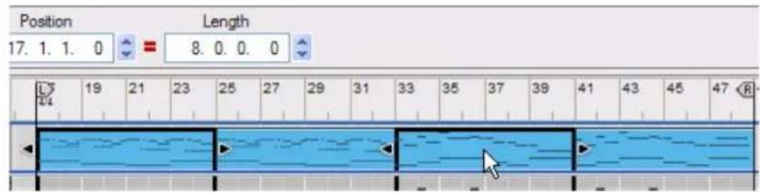 PROPELLERHEAD Reason Essentials 2.0 - → Utilisez la fonction « Sélectionner tout » dans le menu Édition ou dans le menu contextuel du clip pour sélectionner tous les clips du morceau. - 1