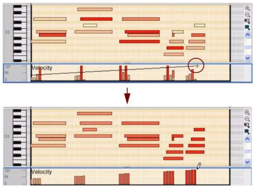 PROPELLERHEAD Reason Essentials 2.0 - Édition manuelle de la vélocité des notes - 2