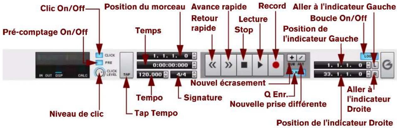 PROPELLERHEAD Reason Essentials 2.0 - Détails du panneau de Transport - 1