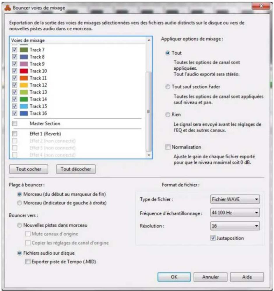 PROPELLERHEAD Reason Essentials 2.0 - Sélectionnez « Bouncer les voies de mixage... » dans le menu Fichier. - 1