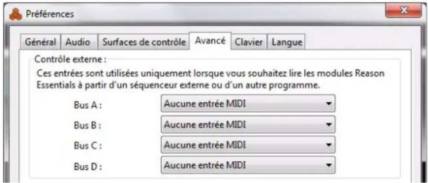 PROPELLERHEAD Reason Essentials 2.0 - À propos des entrées de bus de contrôle externes - 1