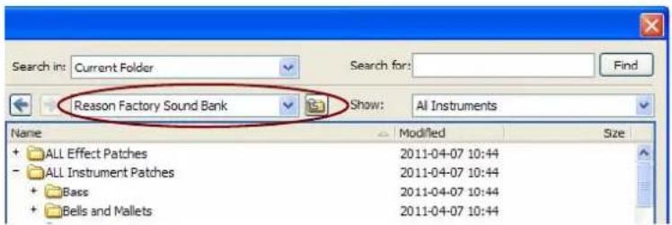 PROPELLERHEAD Reason Essentials 2.0 - Liste déroulante du menu racine - 1