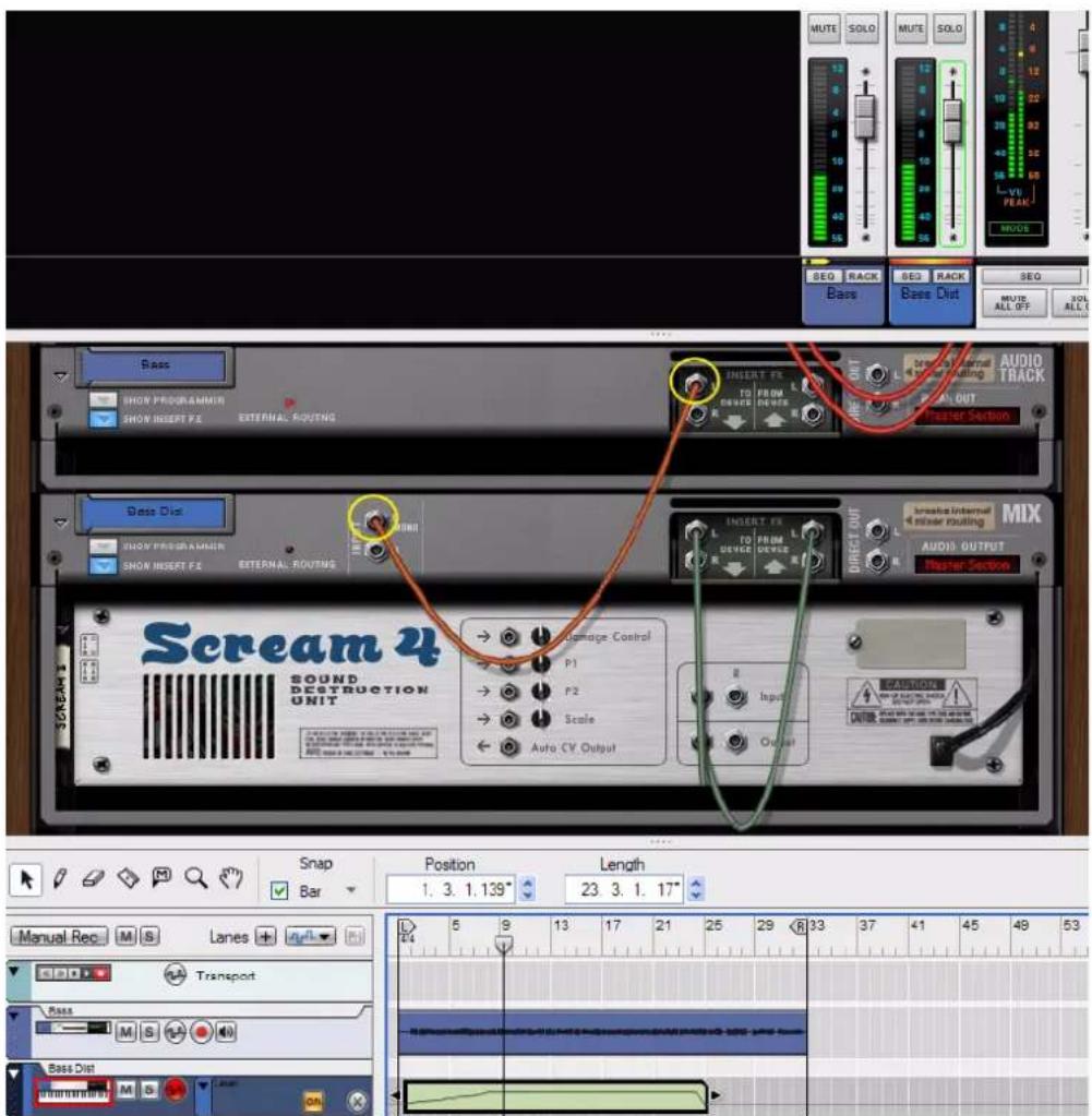 PROPELLERHEAD Reason Essentials 2.0 - Division d'un signal non traité dans une autre voie de mixage pour un traitement en parallèle - 1