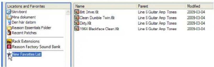PROPELLERHEAD Reason Essentials 2.0 - Liste des favoris - 2