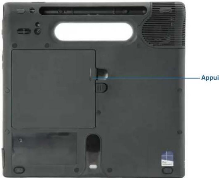 Motion Computing C5m - Contrôle de l'état de charge restante de la batterie lorsque la tablette est éteinte : - 1