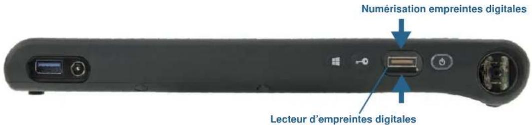 Motion Computing C5m - Utilisation du lecteur d'empreintes digitales - 1