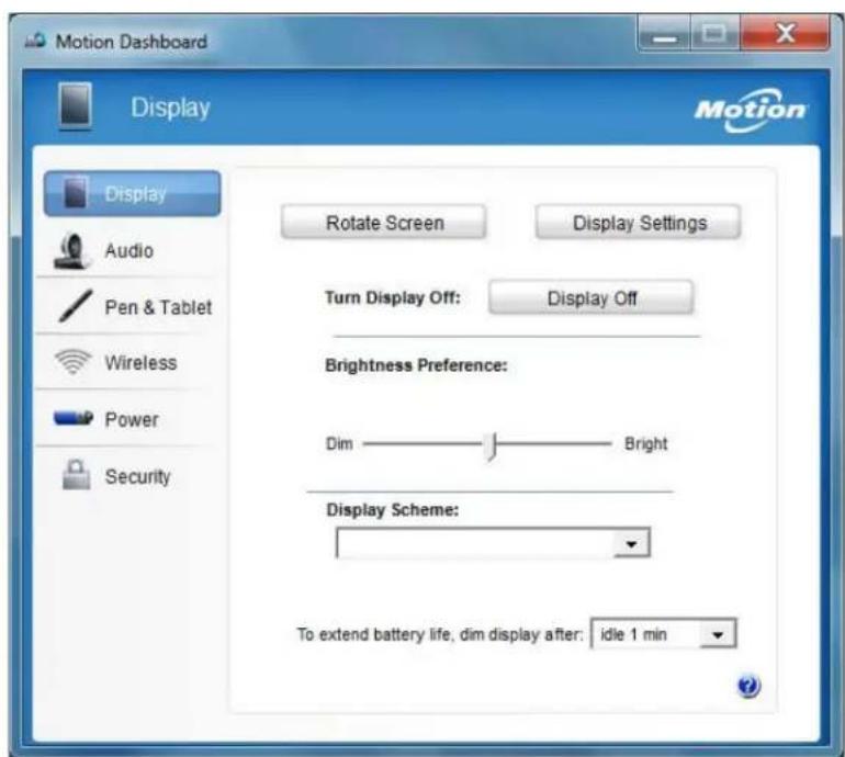 Motion Computing F5m - Utilisation de Motion Dashboard - 1