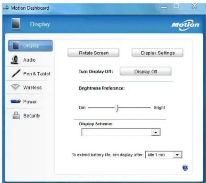 Motion Computing C5t - Ouverture de Motion Dashboard: - 2