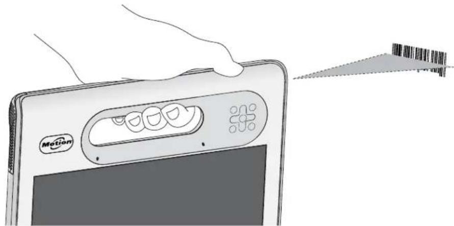 Motion Computing C5t - Utilisation du lecteur de codes-barres: - 1