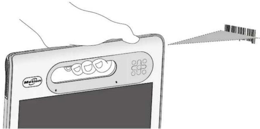 Motion Computing C5te - Utilisation du lecteur de codes-barres : - 1