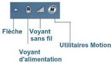 Motion Computing C5te - Accès aux outils Motion depuis la zone de notification Windows® - 1