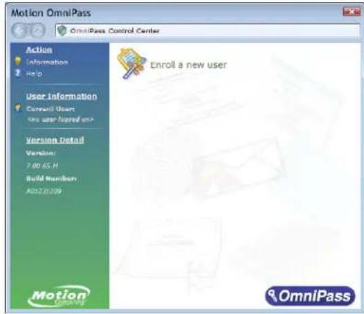 Motion Computing C5v - Pour démarrer Motion OmniPass - 1