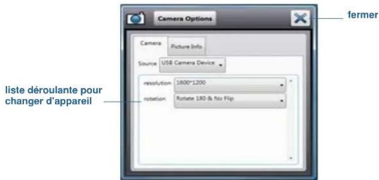 Motion Computing CL900 - Choix de la webcam ou de l'appareil photo - 2