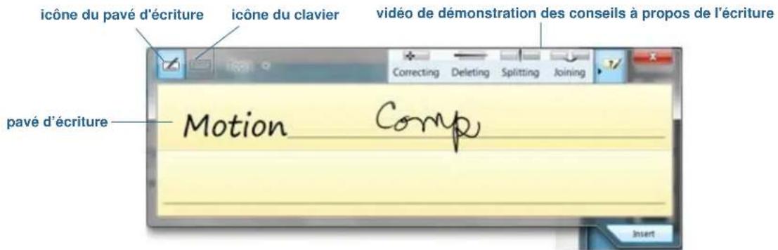 Motion Computing CL900 - Saisie de texte et reconnaissance de l'écriture - 1