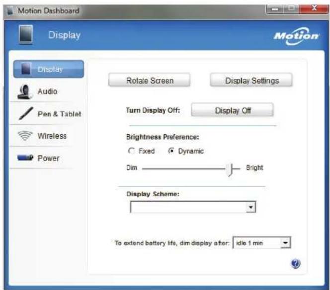 Motion Computing CL910 - Ouverture de Motion Dashboard: - 2