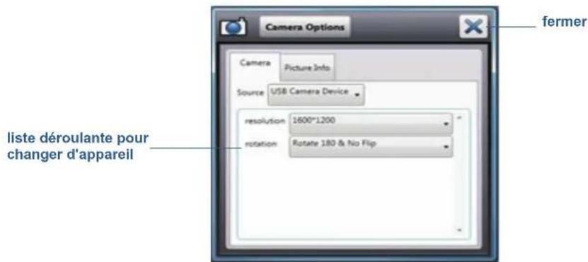 Motion Computing CL910 - Passage entre la webcam et l'appareil photo: - 1