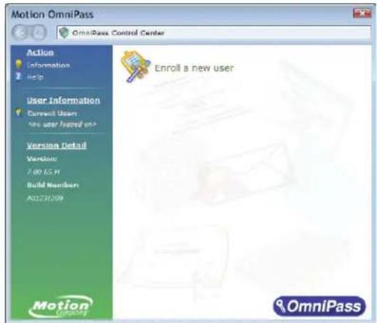 Motion Computing J3500 - Pour démarrer Motion OmniPass - 1