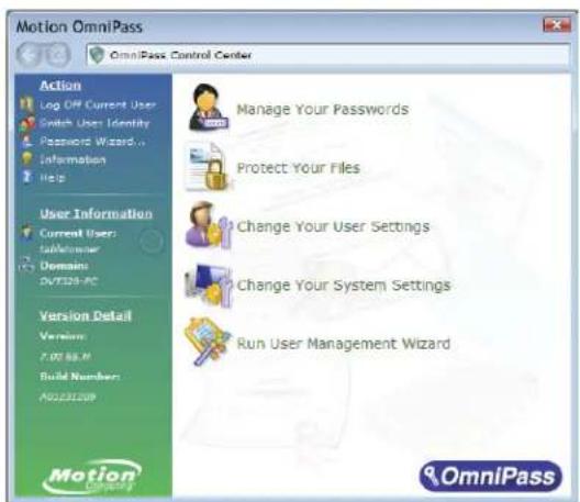 Motion Computing J3500 - Pour démarrer Motion OmniPass - 2