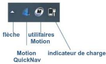 Motion Computing J3500 - Accès aux outils Motion depuis la zone de notification Windows - 1