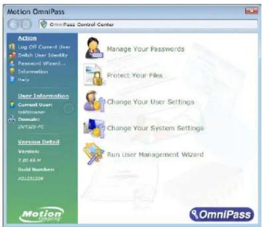 Motion Computing J3600 - Pour démarrer Motion OmniPass : - 2