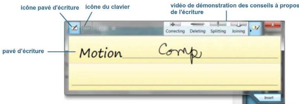 Motion Computing J3600 - Saisie de texte et reconnaissance de l'écriture - 1