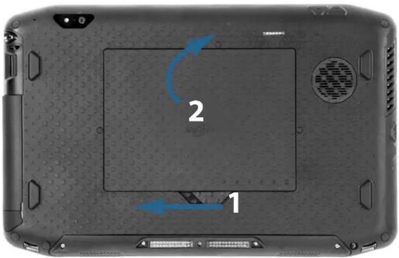 Motion Computing R12 - Pour retirer la batterie : - 1