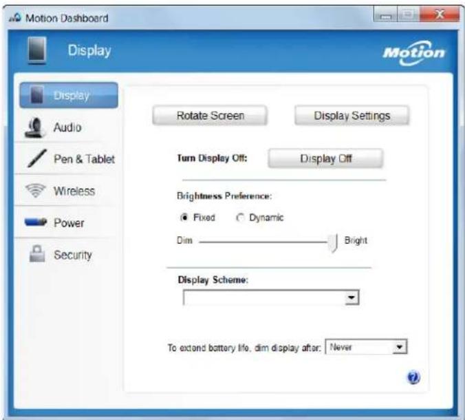 Motion Computing R12 - Pour ouvrir le Motion Dashboard : - 1