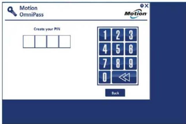 Motion Computing R12 - Pour utiliser un code PIN : - 1