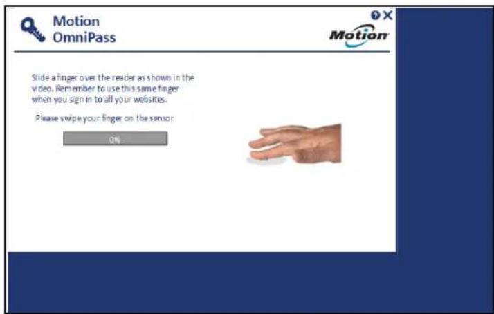 Motion Computing R12 - Pour vous enregistrer comme nouvel utiliseur OmniPass : - 1