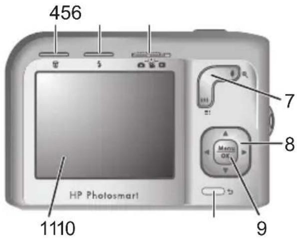 HP PhotoSmart M540 - Dessus et arrière de l'appareil photo - 2