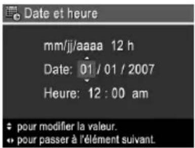 HP PhotoSmart M540 - Réglage de la date et de l'heure - 1