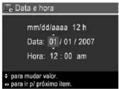 HP PhotoSmart M540 - Definir data e hora - 1