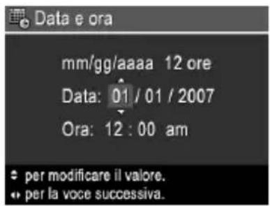 HP PhotoSmart MZ60 - Configurazione della data e dell'ora - 1