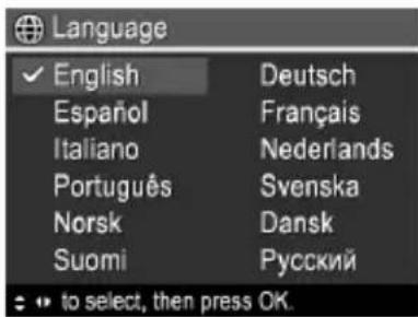 HP PhotoSmart MZ60 - Choose the language - 1