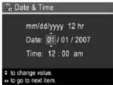 HP PhotoSmart R847 - Set the date and time - 1