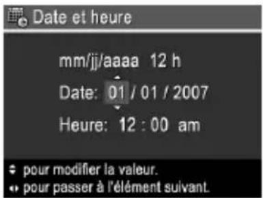 HP PhotoSmart R847 - Réglage de la date et de l'heure - 1