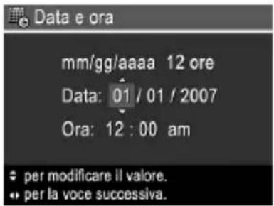 HP PhotoSmart R847 - Impostazione della data e dell'ora - 1