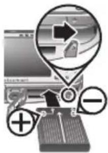 HP PhotoSmart R847 - Colocar a bateria - 1