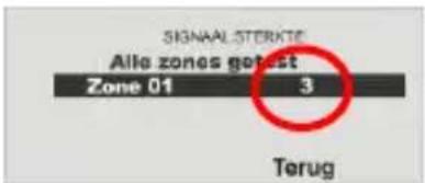SIGNALSTERKTE Alle zones get out Zone 01 3 Terug