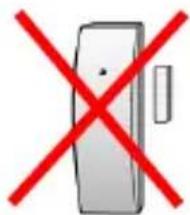 Prohibition sign with red X mark crossed over a door-shaped object, indicating no text or symbols beyond the prohibition.